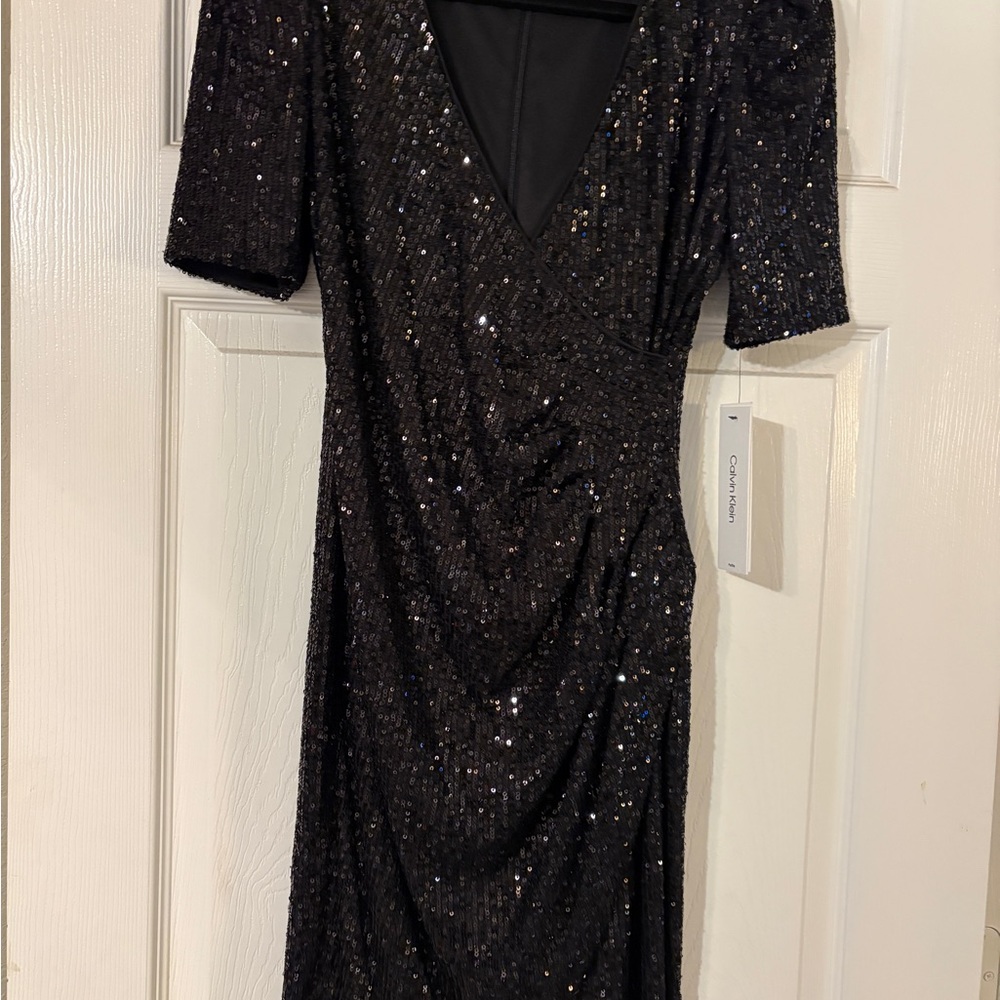 Calvin Klein Black Sequin  Dress